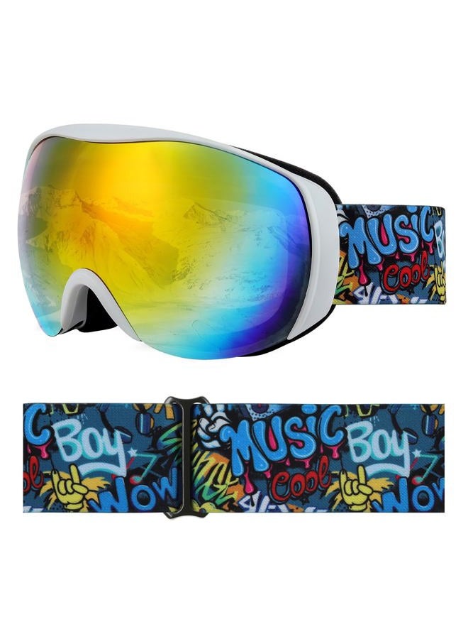 YooxArmor OTG Kids Ski Goggles,Anti fog Skiing Snowboard Goggles with Double Lenses for Children 6-14 Years,100% UV 400 Protection for Boys Girls,Helmet Compatible - Image 1