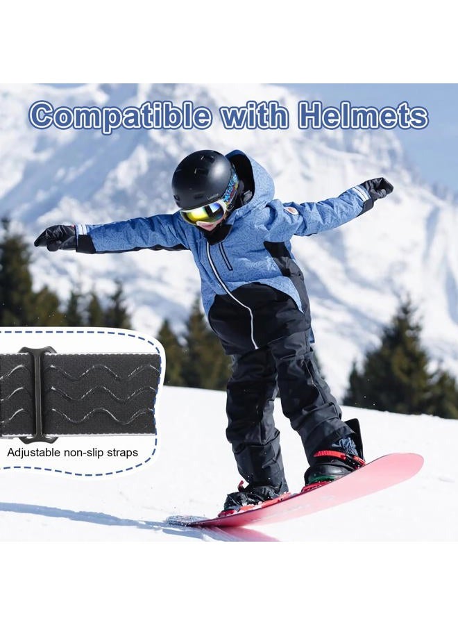 YooxArmor OTG Kids Ski Goggles,Anti fog Skiing Snowboard Goggles with Double Lenses for Children 6-14 Years,100% UV 400 Protection for Boys Girls,Helmet Compatible - Image 4