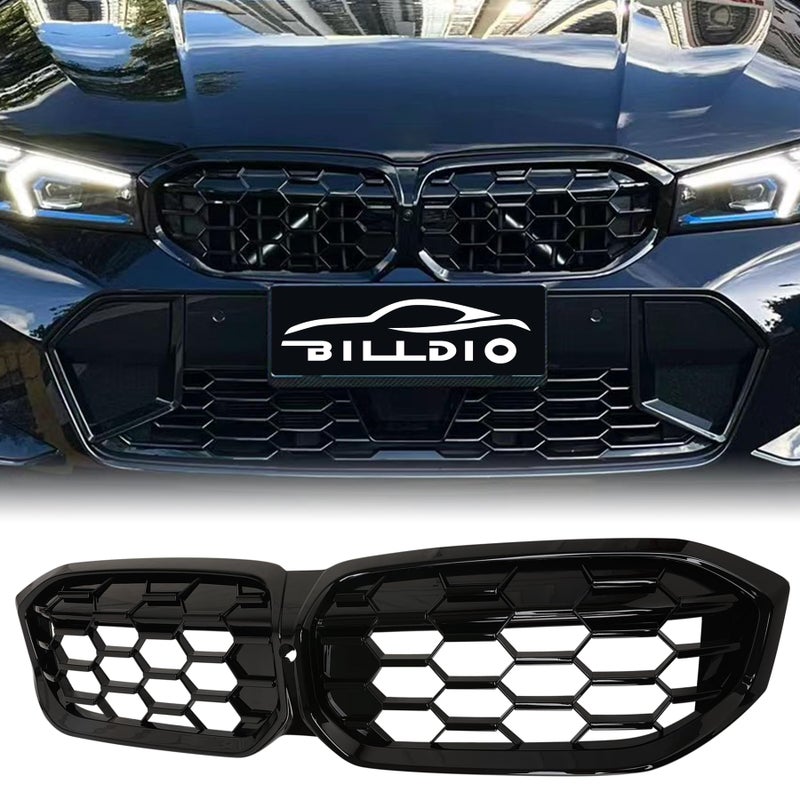 BILLDIO G20 Grill  Black Kidney Grille Compatible With 2023IN BMW 3 Series G20 320i330e330iM340i Gloss Black Diamond