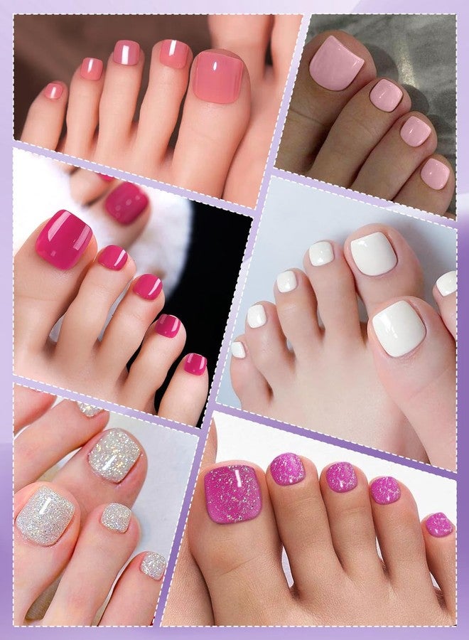 EBANKU Press On Toenails Short, 216 Pcs Square Toe Nail Tips Solid Color False Toenails 18 Sizes Press On Nails Full Cover Nail Tips for Nails DIY Salon Home - Image 3