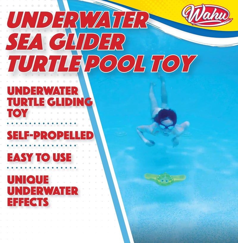 Wahu Sea Gliders Turtle - Underwater Pool Toy Glides Up to 60 Feet - Self-Propelled Jet with Adjustable Fins to Spiral and Boomerang - Image 2