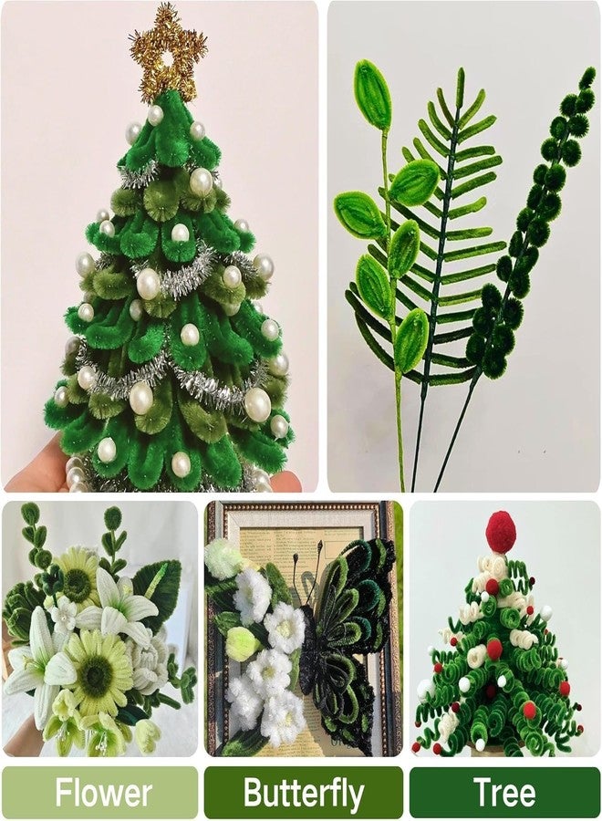 Velme Craft 100Pc Pipe Cleaners Craft Set | Chenille Stem Fuzzy Sticks DIY Craft Supplies for Art Projects Activities, Decorations, Flower Making, Modeling & Sculpting (Olive green) - Image 5