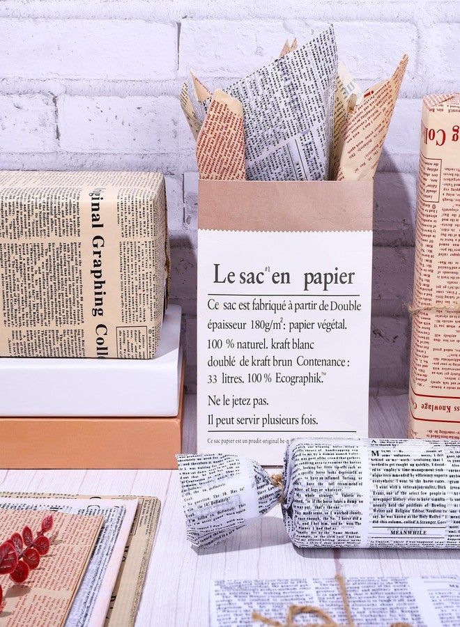 Whaline 90 Sheets Vintage Newspaper Tissue Paper Old Newsprint Gift Wrapping Paper Pastel Retro Kraft Magazine DIY Art Craft Paper for Wedding Birthday Party Supplies, 13.7 x 19.6 Inch - Image 3