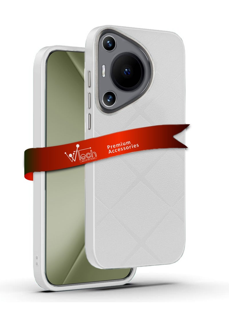 Wtech Silicone Luxury Plating Raised Camera Lips Protective Case Cover For Huawei Pura 70 Pro / Pura 70 Pro+ / Pura 70 Pro Plus 5G 2024 White - Image 1
