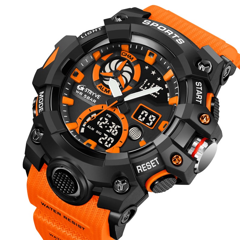 Stryve New 2023 Multi-Function Luminous Sports Watch Men'S Chronograph Electronic Watch One-Piece Delivery 8027 - Image 2