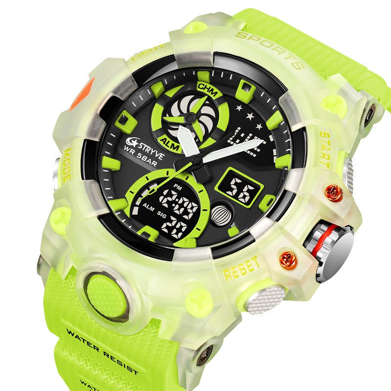 Stryve New 2023 Multi-Function Luminous Sports Watch Men'S Chronograph Electronic Watch One-Piece Delivery 8027 - Image 3