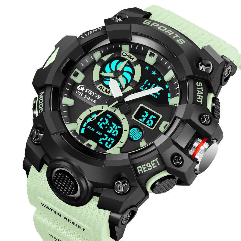 Stryve New 2023 Multi-Function Luminous Sports Watch Men'S Chronograph Electronic Watch One-Piece Delivery 8027 - Image 4