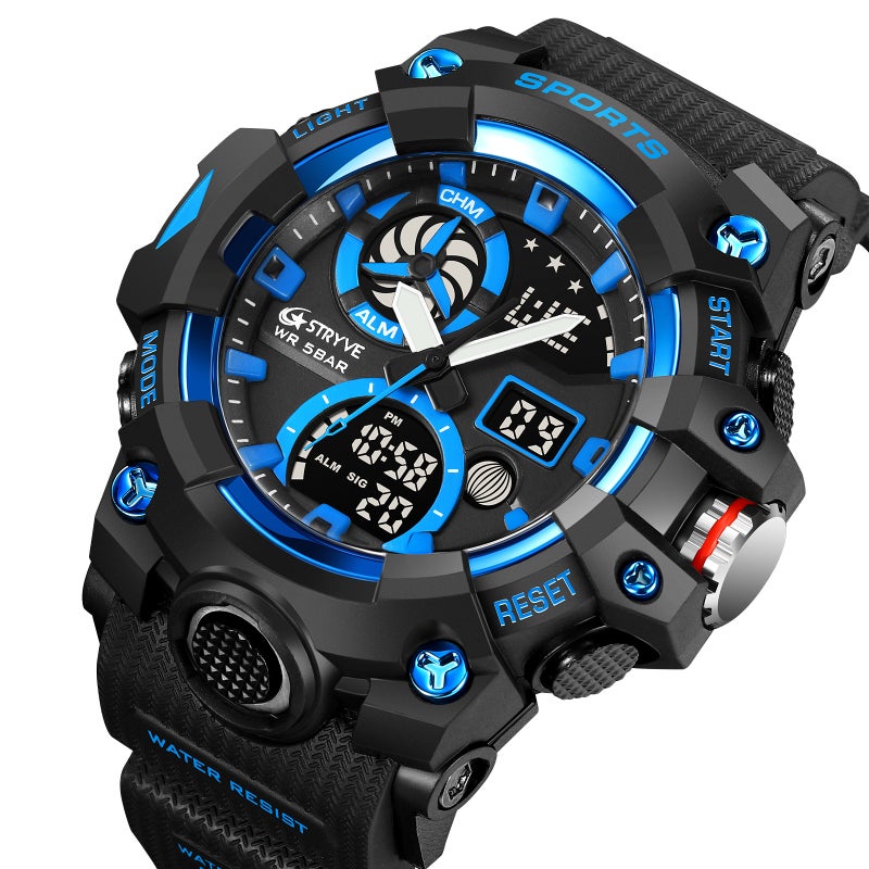 Stryve New 2023 Multi-Function Luminous Sports Watch Men'S Chronograph Electronic Watch One-Piece Delivery 8027 - Image 5