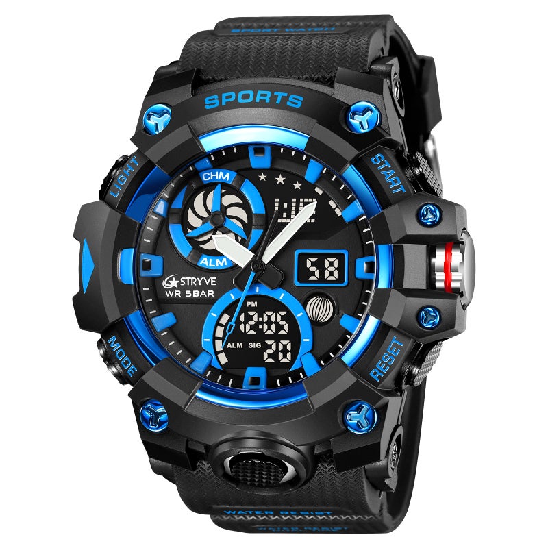 Stryve New 2023 Multi-Function Luminous Sports Watch Men'S Chronograph Electronic Watch One-Piece Delivery 8027 - Image 1