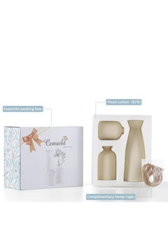 MIXDE Ceramic vase Set-3 Small Flower vases for Decor,Modern Boho Farmhouse Home Decor,Decorative vase for Pampas Grass&Dried Flowers,idea Shelf,Table,Bookshelf  - Image 3