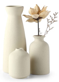 MIXDE Ceramic vase Set-3 Small Flower vases for Decor,Modern Boho Farmhouse Home Decor,Decorative vase for Pampas Grass&Dried Flowers,idea Shelf,Table,Bookshelf  - Image 1