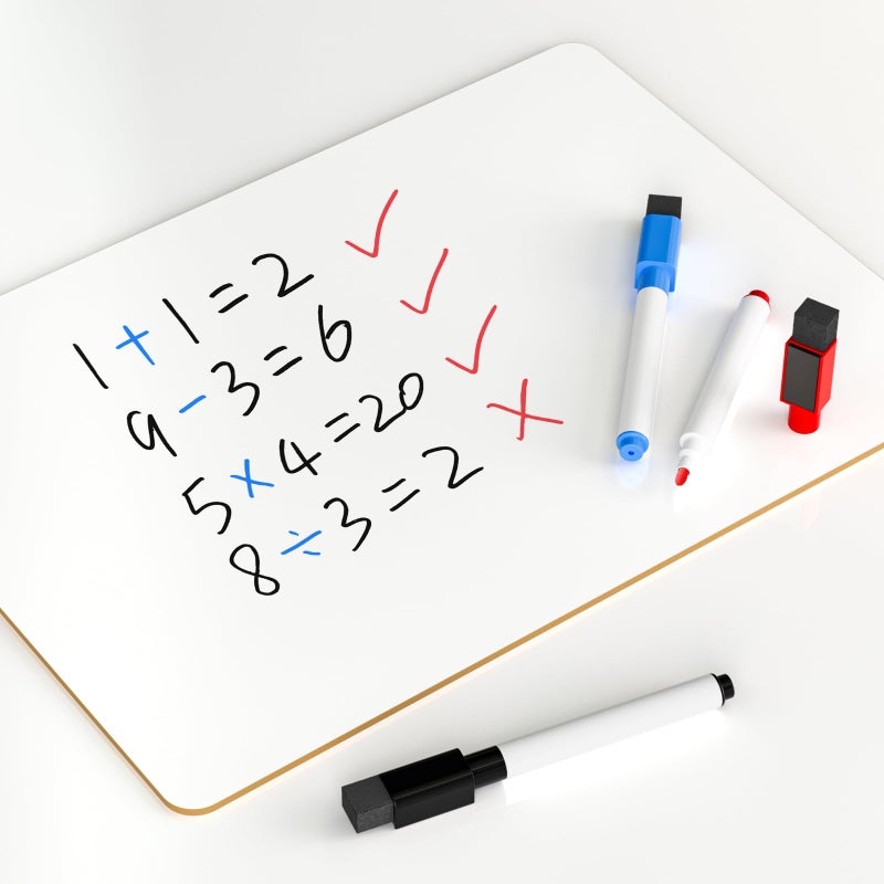 Nicpro 9 x 12 inches Lapboard Small Dry Erase Lap Board Double Sided with 3 Water-Based Pens Learning Mini Whiteboard Portable for Kid Student and Classroom Use - Image 5