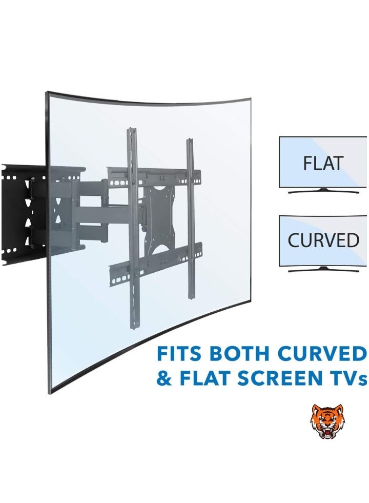 TIGER حامل تلفاز حائط متحرك بالكامل مع ذراعين قابلين للتعديل | يناسب تلفزيونات 32''-82''، يدعم حتى 132 رطل | مصنوع من الفولاذ الثقيل، متوافق مع VESA 100x100mm إلى 600x400mm - Image 2