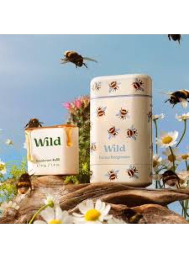 وايلد مزيل عرق طبيعي قابل لإعادة التعبئة مع علبة برائحة العسل وزهرة الصبار 40 جرام - Image 2