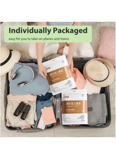 Sharpdo 4 PCS Disposable Bed Sheets Travel Sheets for Hotel Disposable Sheets for Bed Travel Bedding Cover Portable Sheet with 1 Quilt Cover 1 Sheet and 2 Pillowcase for Travel Business Trip Spa Hotel 220*240cm  - Image 2