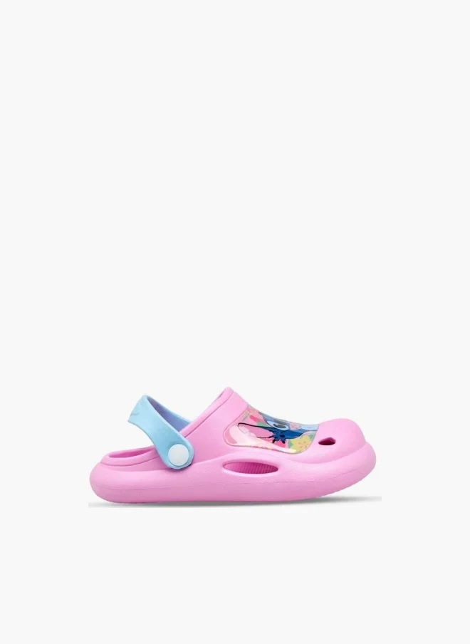 ديزني Girls Stitch Print Clogs