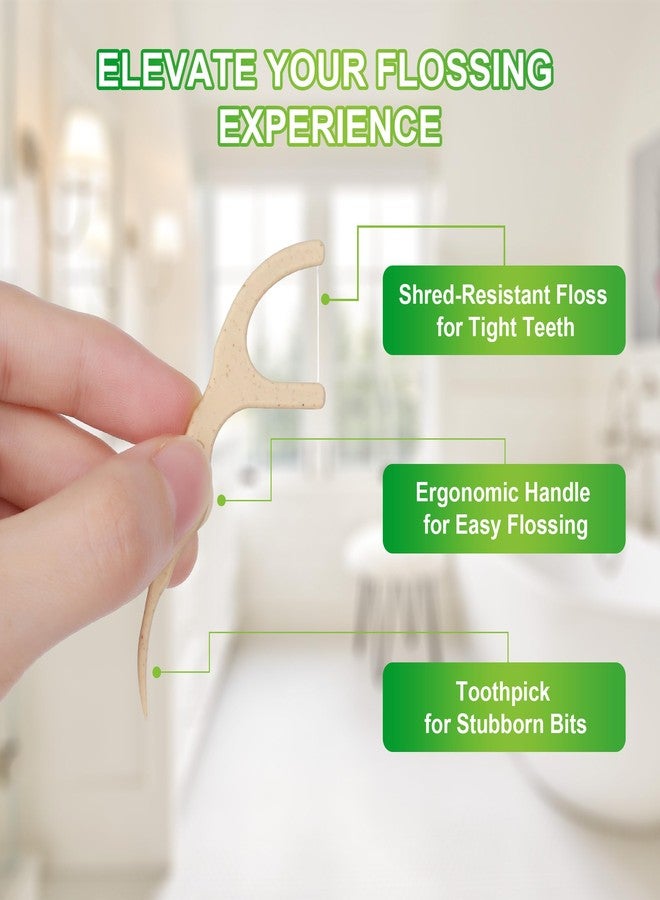 Lakeyface Biodegradable Dental Floss Picks 200 Count, Plant Based Eco-Friendly Dental Floss Picks for Adults, Tear Resistant Dental Floss Picks with Wide Handles - Image 3
