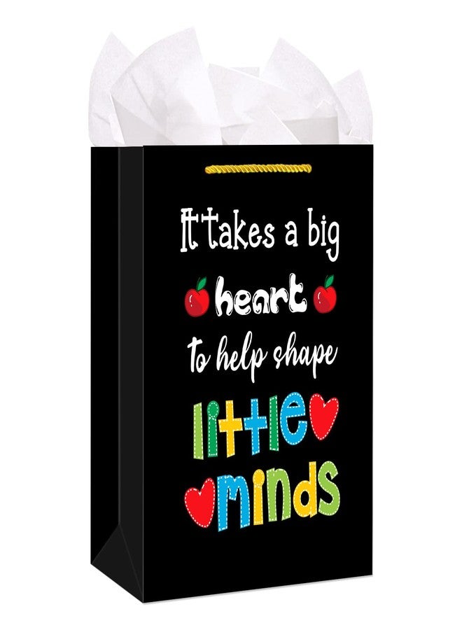 FLYAB Teacher Appreciation Gift Bag with Tissue Paper 11.5" Paper Gift Bag with Handle for Graduation Retirement Thank You Christmas Gifts for Teacher - Image 1