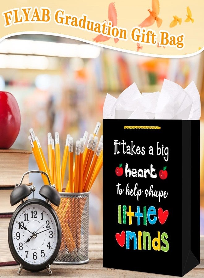 FLYAB Teacher Appreciation Gift Bag with Tissue Paper 11.5" Paper Gift Bag with Handle for Graduation Retirement Thank You Christmas Gifts for Teacher - Image 3