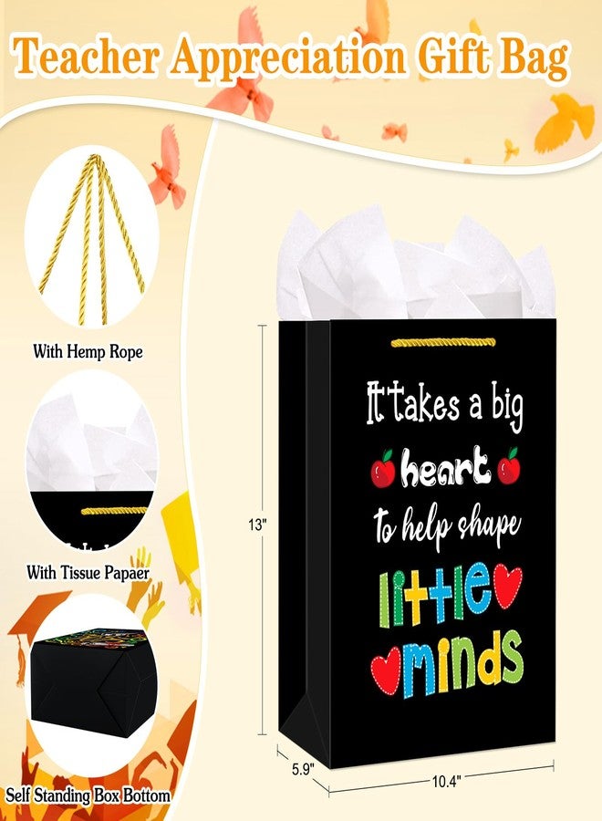 FLYAB Teacher Appreciation Gift Bag with Tissue Paper 11.5" Paper Gift Bag with Handle for Graduation Retirement Thank You Christmas Gifts for Teacher - Image 2