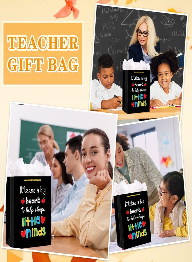 FLYAB Teacher Appreciation Gift Bag with Tissue Paper 11.5" Paper Gift Bag with Handle for Graduation Retirement Thank You Christmas Gifts for Teacher - Image 5