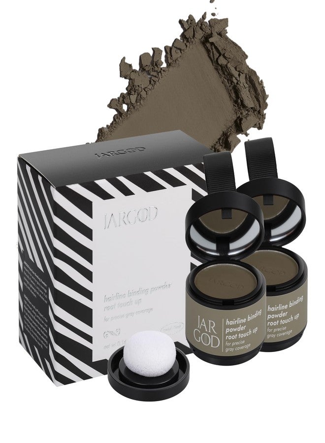 JARGOD Hairline Powder Instant Gray Coverage Hair Color for Roots and Highlights for Women & Men (0.14 Ounce (Pack of 2), Medium Brown) - Image 1