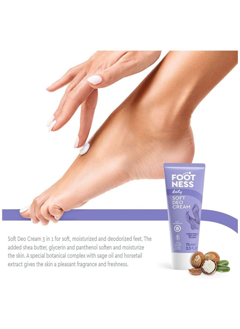 Footness - Soft Deo Foot Cream | Sage Oil Shea Butter for Women and Men | 75ml - Image 1