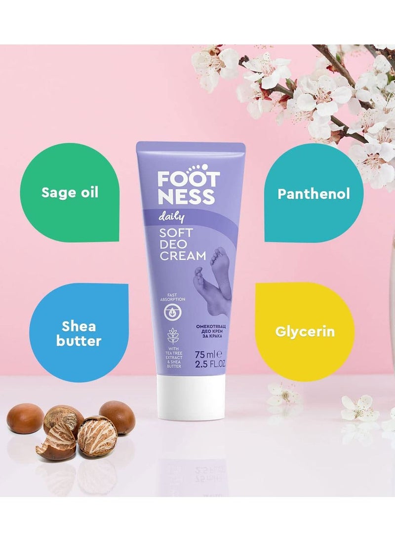 Footness - Soft Deo Foot Cream | Sage Oil Shea Butter for Women and Men | 75ml - Image 1