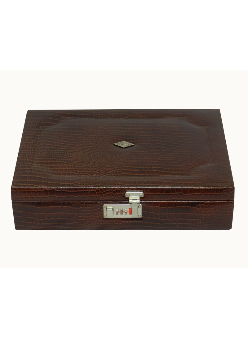 LAVERI LEATHER Laveri Genuine Leather Bracelet Jewelry Box with 3 Removable Rolls - Holder Stores Bracelets, Bangles & Watches Bangle Vanity Box REMOVABLE Vanity Box Removable Vanity Box  - Image 5