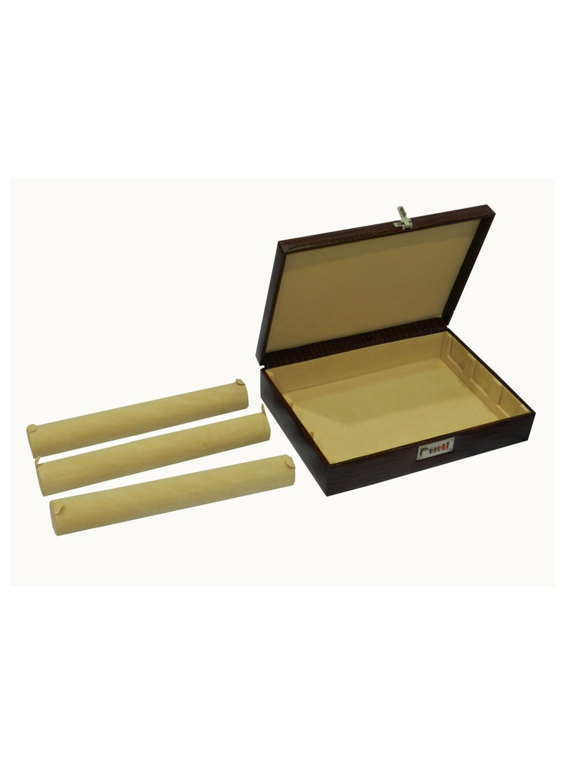 LAVERI LEATHER Laveri Genuine Leather Bracelet Jewelry Box with 3 Removable Rolls - Holder Stores Bracelets, Bangles & Watches Bangle Vanity Box REMOVABLE Vanity Box Removable Vanity Box  - Image 3