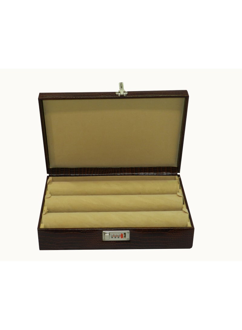 LAVERI LEATHER Laveri Genuine Leather Bracelet Jewelry Box with 3 Removable Rolls - Holder Stores Bracelets, Bangles & Watches Bangle Vanity Box REMOVABLE Vanity Box Removable Vanity Box  - Image 1