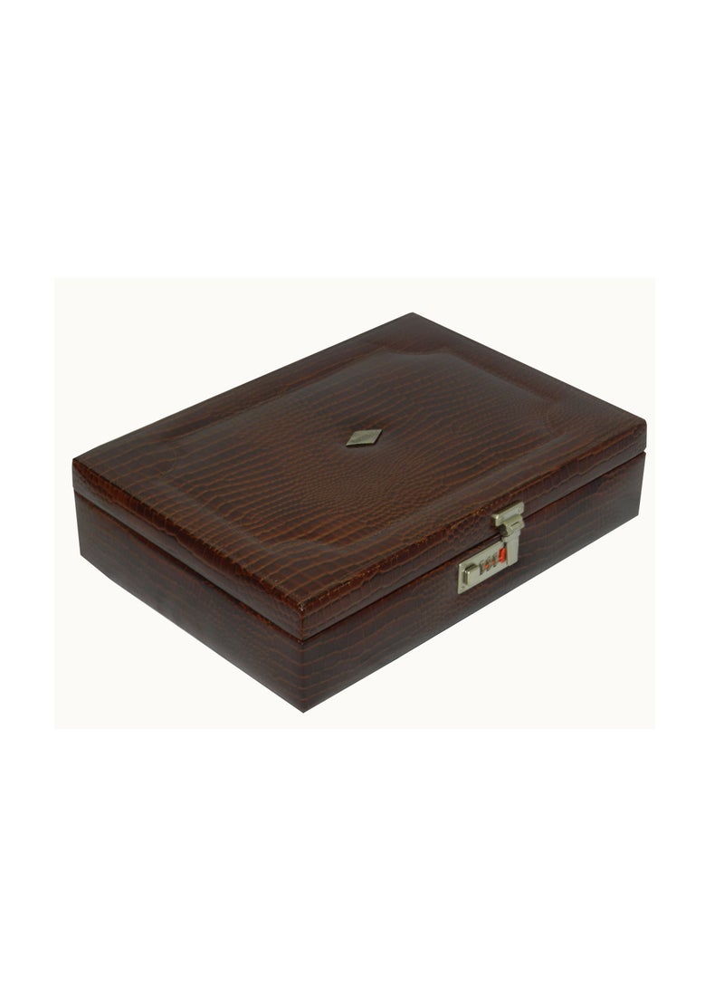 LAVERI LEATHER Laveri Genuine Leather Bracelet Jewelry Box with 3 Removable Rolls - Holder Stores Bracelets, Bangles & Watches Bangle Vanity Box REMOVABLE Vanity Box Removable Vanity Box  - Image 2