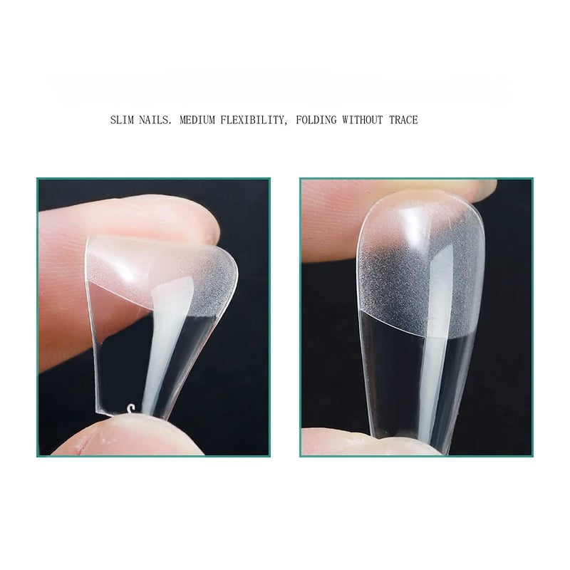 NAILWIND Nail Tips Coffin Soft Gel Nail Tips 550 pcs Medium Coffin Press On Nails 11 Sizes Full Cover Acrylic False Nail Tips for Beginner and Professional Home Salon Diy 01 MEDIUM COFFIN PINK BOX - Image 2