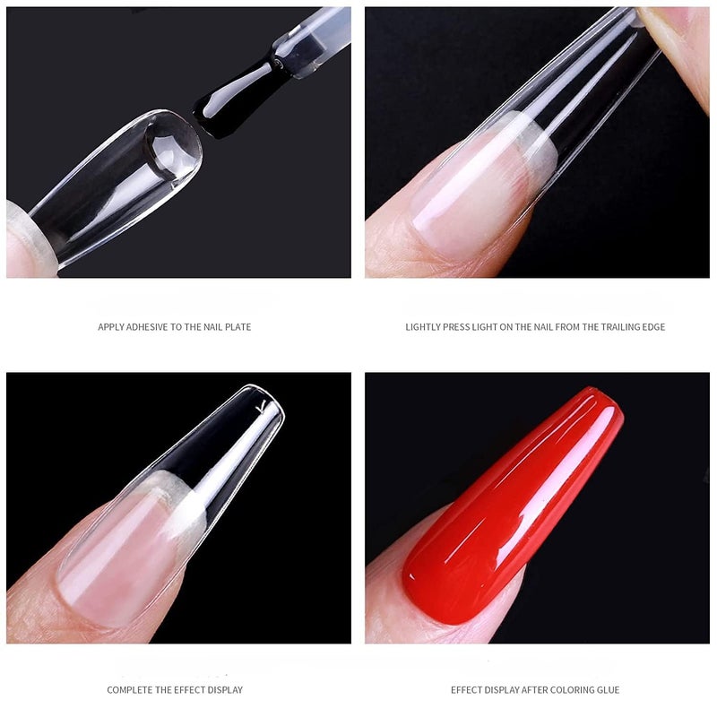NAILWIND Nail Tips Coffin Soft Gel Nail Tips 550 pcs Medium Coffin Press On Nails 11 Sizes Full Cover Acrylic False Nail Tips for Beginner and Professional Home Salon Diy 01 MEDIUM COFFIN PINK BOX - Image 3