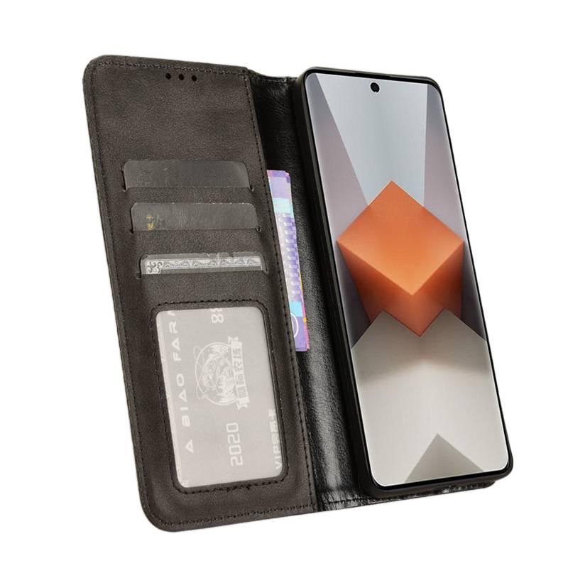 MS TPU MagSafe Case for Redmi Note 13 Pro with Card Holder and Drop Protection plus Shockproof plus Kickstand plus Strong Magnetic in Brown - Image 4