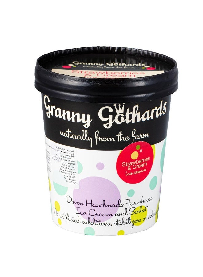 Gourmet Ice Cream, Strawberries & Cream - 500ml, UK