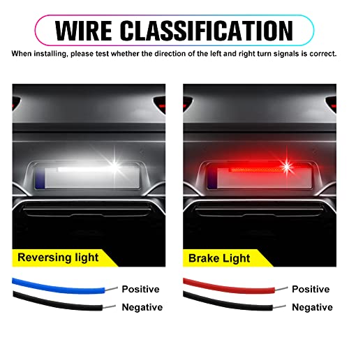 Vooda Double Colors LED License Plate Light Super Bright 90 SMD Chips 2-in-1 Fuction Brake Light Reversing light for Car SUV Truck,Motorcycle,Waterproof,DC12V.1-Pack(White + Red) - Image 4