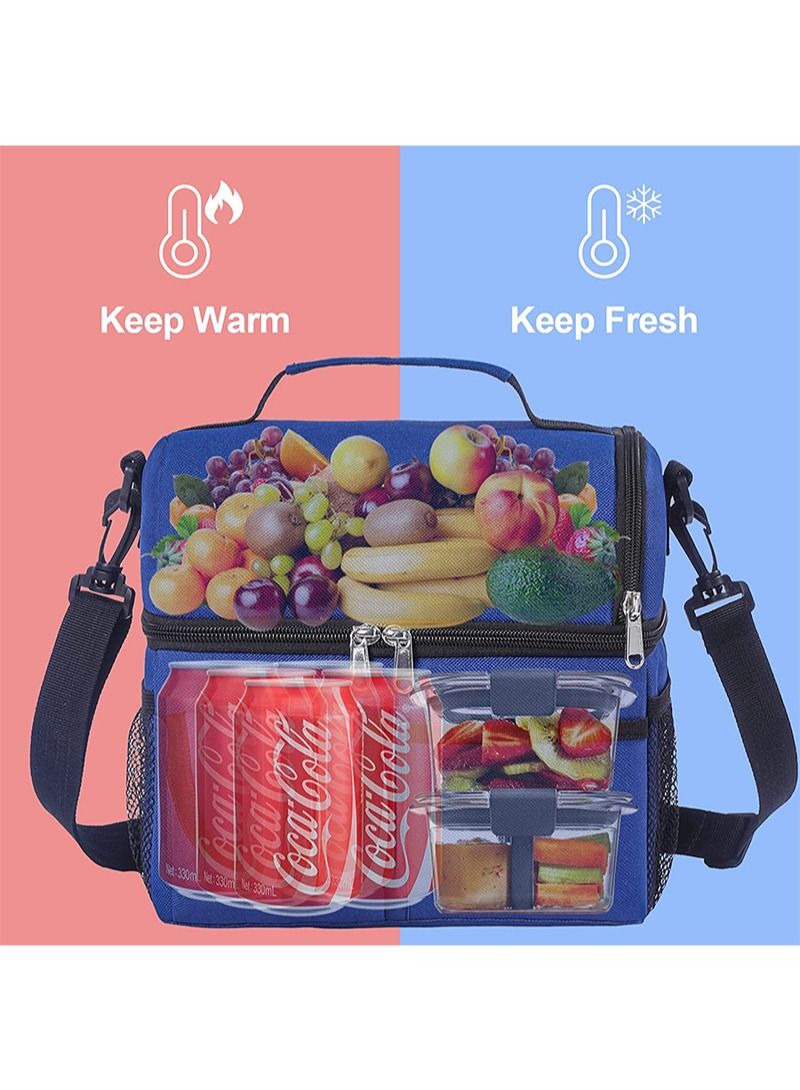 Double Insulated Baby Lunch Bags Adult Reusable Lunch Box Refrigerated Tote Bag with Double Compartment Lunch Storage Box  - Image 4