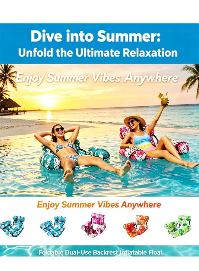 Pool Float - New upgraded four-tube floating bed-rainbow stripes [within 130kg] Pool Float - 77x42x61COM - U-Shaped Water Hammock, Adult Floating Seat, Pool Raft, Summer Beach Lounger, Relaxation Pool Accessory - Image 3