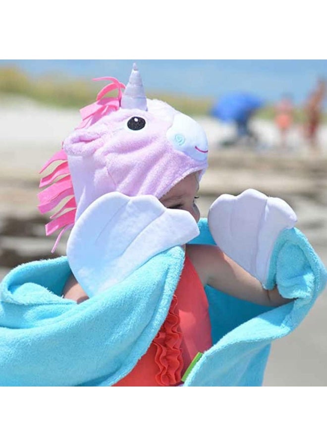 ZOOCCHINI 100 Percent Cotton Kids Hooded Towel, Allie The Unicorn - Image 2