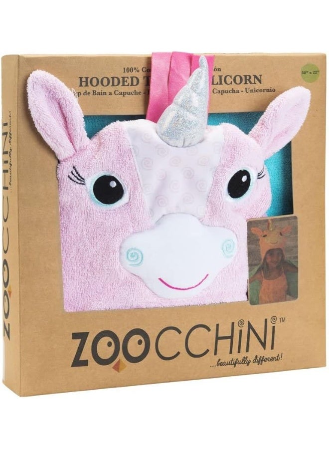 ZOOCCHINI 100 Percent Cotton Kids Hooded Towel, Allie The Unicorn - Image 4