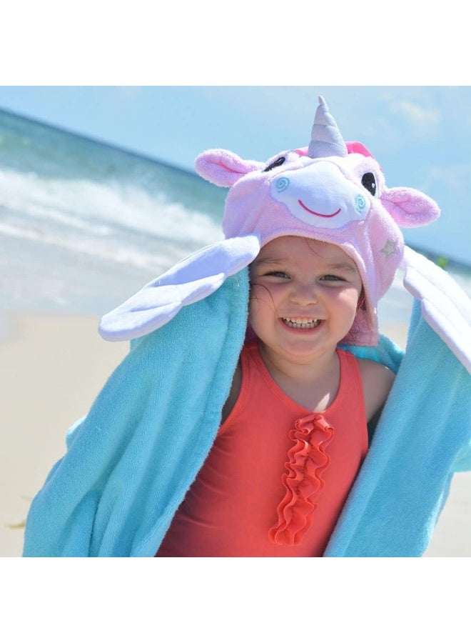 ZOOCCHINI 100 Percent Cotton Kids Hooded Towel, Allie The Unicorn - Image 3
