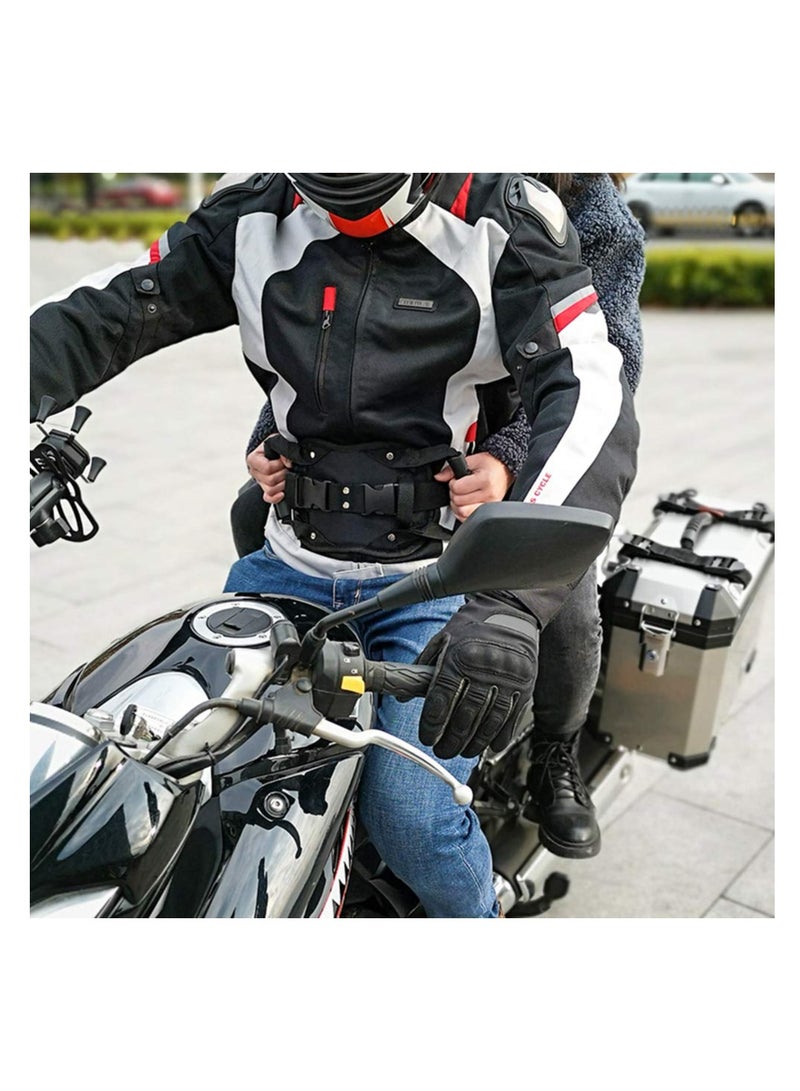 SYOSI Motorcycle Backseat Handle, Adjustable Reinforce Buckle Bandage, Waist Belt Black Backseat Handle, Passenger Seat Grip Strap Motorcycle Accessory, for Children Motorcycle Passenger  - Image 3