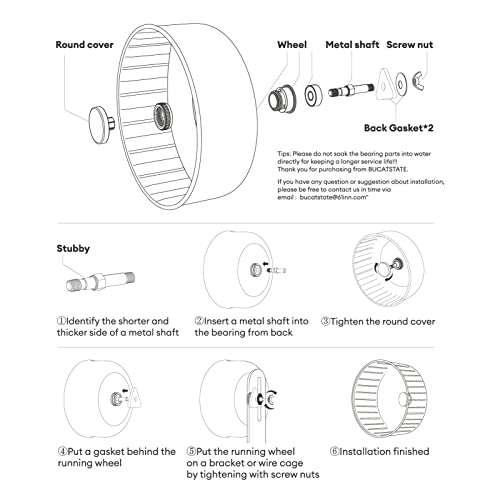 BUCATSTATE Silent Hamster Wheel, 6.7in Exercise Wheel for Gerbil, Dwarf Syrian Hamster, Rat, Mice - Image 5