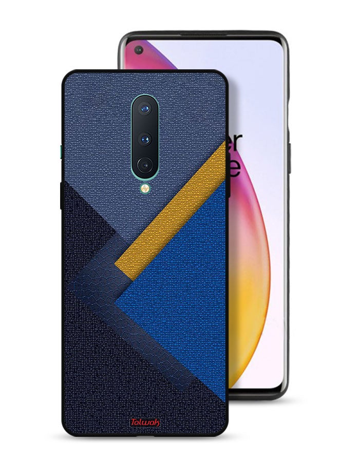 Tolwak OnePlus 8 Protective Case Cover Triangles Leather Shades Pattern - Image 1