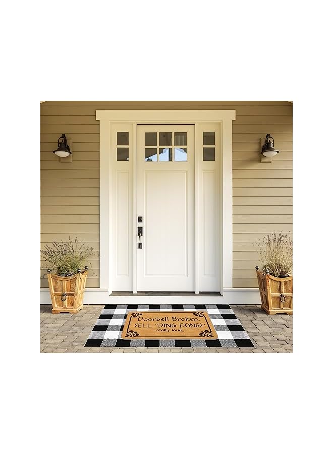 The Bros Funny Welcome Doormat, Outdoor Bedroom Entrance Mat, Kitchen Absorbent Anti-Slip Pad, Doorbell Broken Mat 23.6"×15.7" Inch - Image 4
