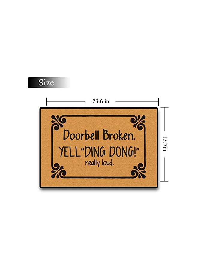 The Bros Funny Welcome Doormat, Outdoor Bedroom Entrance Mat, Kitchen Absorbent Anti-Slip Pad, Doorbell Broken Mat 23.6"×15.7" Inch - Image 3