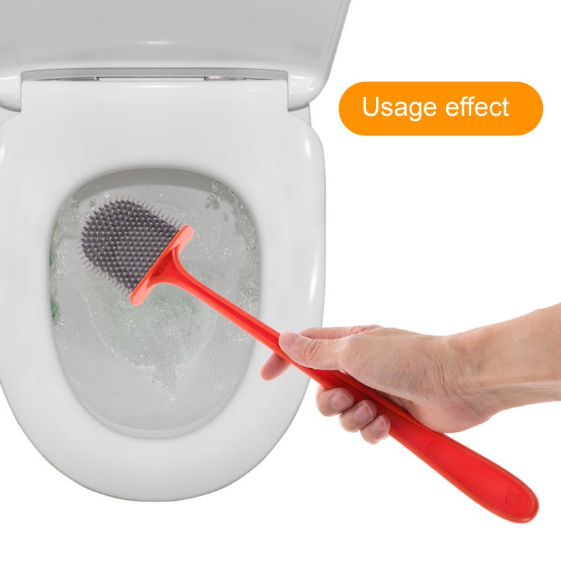 🚽 فرشاة حمام للتنظيف ٢ مجموعة بتصميم حديث ملونة بمقبض طويل من السيليكون وال ABS وال للاستخدام المريح مع تعليق حائط - Image 5