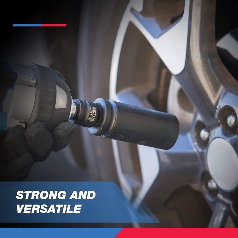 NEIKO 30249A 5 Piece Impact Socket Adapter Set, Standard SAE, 1/4, 3/8, 1/2" Cr-V Steel Impact Driver & Wrench Conversion Kit Socket Reducer, Locking Socket Adapter Set - Image 5