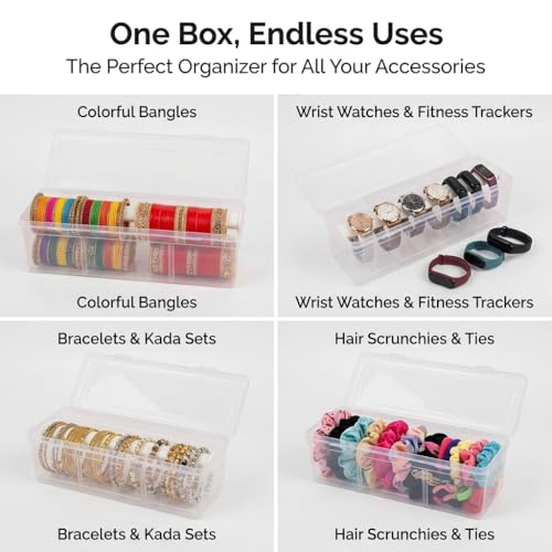 NMII Plastic Bangles Jewellery Storage Box with Detachable 1 Rod | Multipurpose Bangles & Jewellery Storage Boxes & Container For Travel, Bracelet, Watches, Vanity Box, Bridal Return Gift- Pack of 1 - Image 4